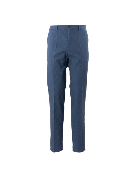Shop ETRO  Trousers: Etro stretch cotton trousers.
Button and zip closure.
American pockets on the front, welt pockets on the back.
Embellished with ETRO and Pegaso logos embroidered on the back.
Composition: 96% Cotton, 4% Elastane.
Made in Italy.. MREA0005 99TTE26-B5226